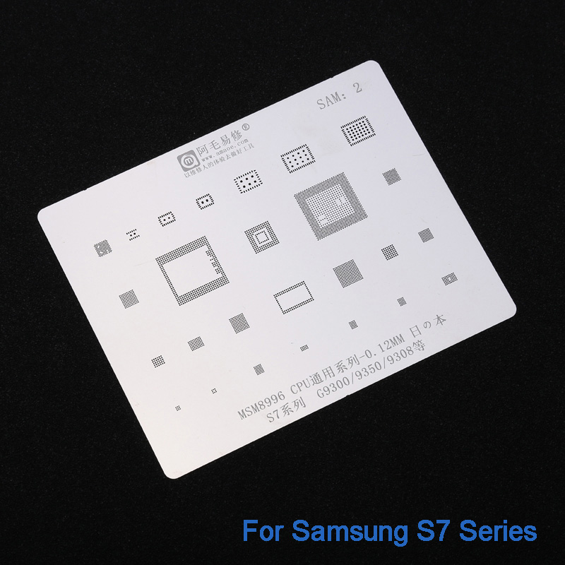 BGA Reballing Stencils for Samsung S7 MSM8996 CPU G9300 G9350 G9308 Solder Template 0.12mm Thickness