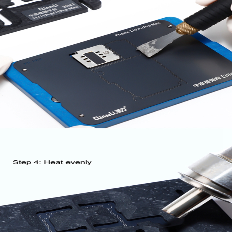 Qianli BGA Reballing Stencil for iPhone 13 12 11 Pro Max XS X Motherboard Middle Layer Planting Tin Platform Fixture