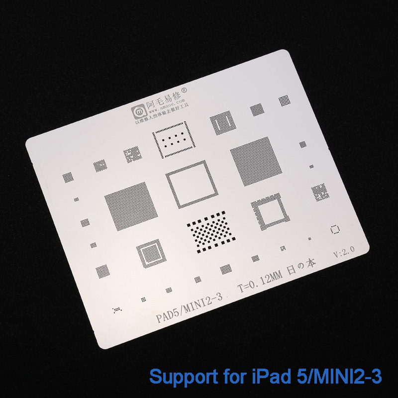 Japan Stainless Steel BGA Reballing Stencil for iPad2/3/4/5/6/PRO/mini1/2/3/4 Hard Disk NAND PCIE Planting Tin Template
