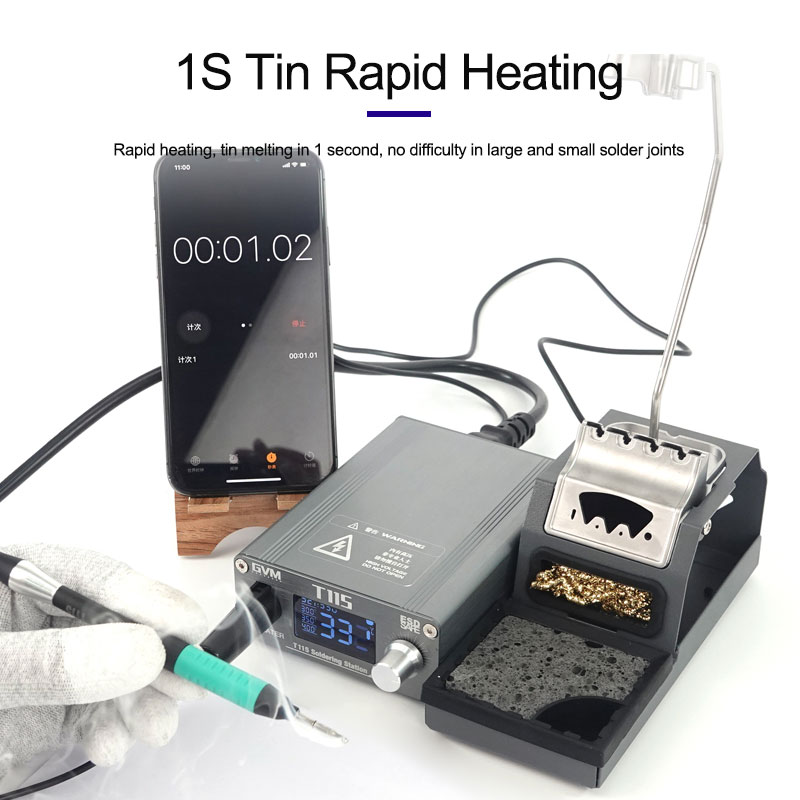 GVM T115 Mobile Phone Repair Constant Temperature Welding Station 45W Power Compatible with C115 Series Soldering Iron Tips