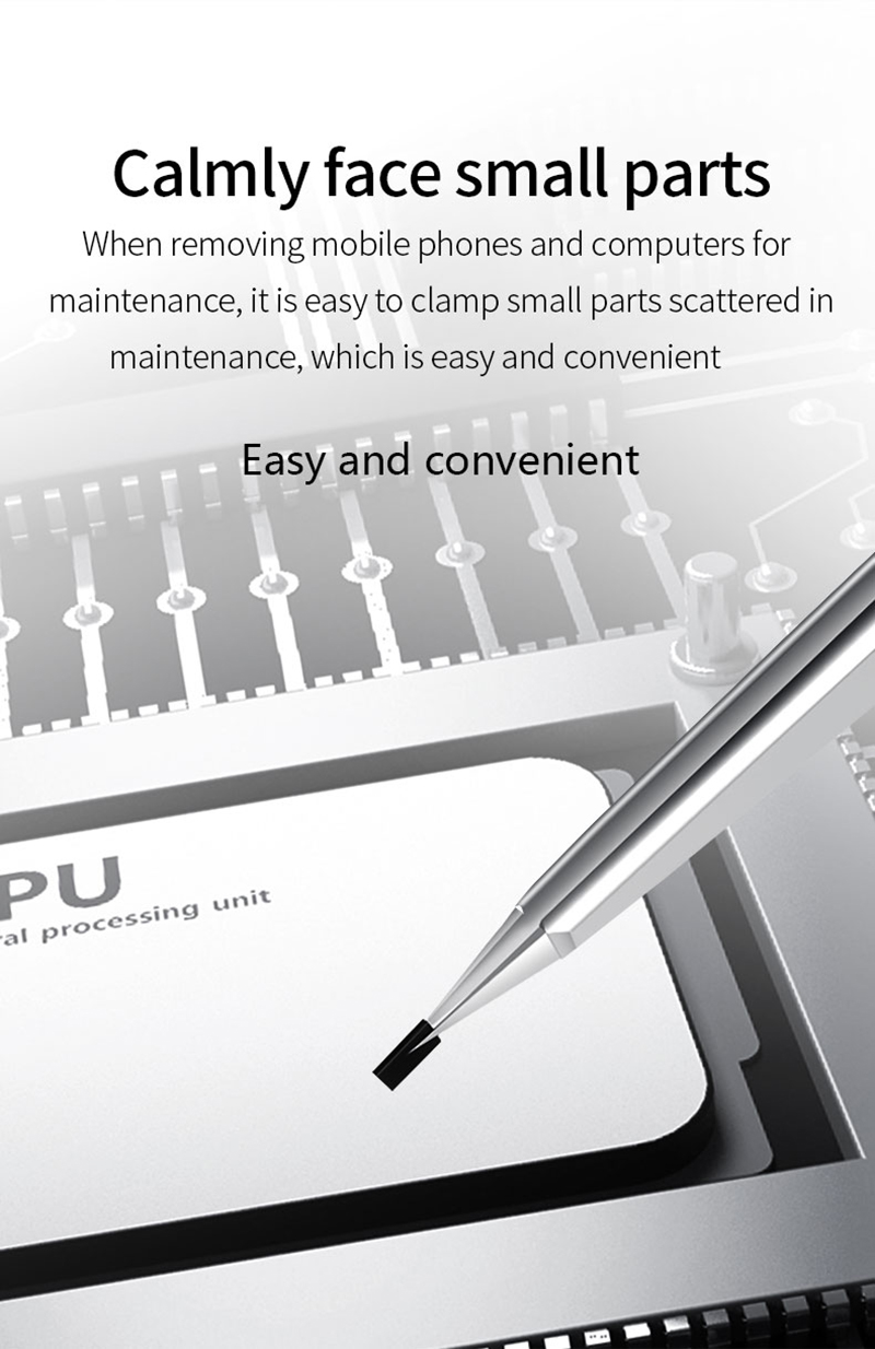 MaAnt Chrome Polished Slim Precision Tweezers Hand Polish Non-Magnetic Phone Motherboard BGA IC Micro Soldering Repair Tweezers