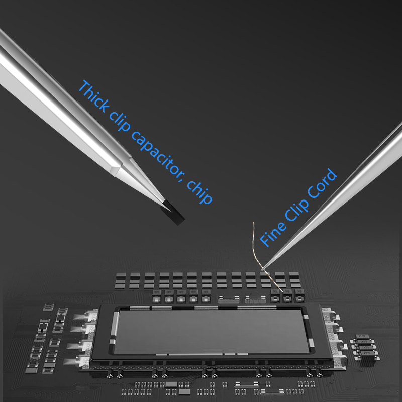 MaAnt Chrome Polished Slim Precision Tweezers Hand Polish Non-Magnetic Phone Motherboard BGA IC Micro Soldering Repair Tweezers