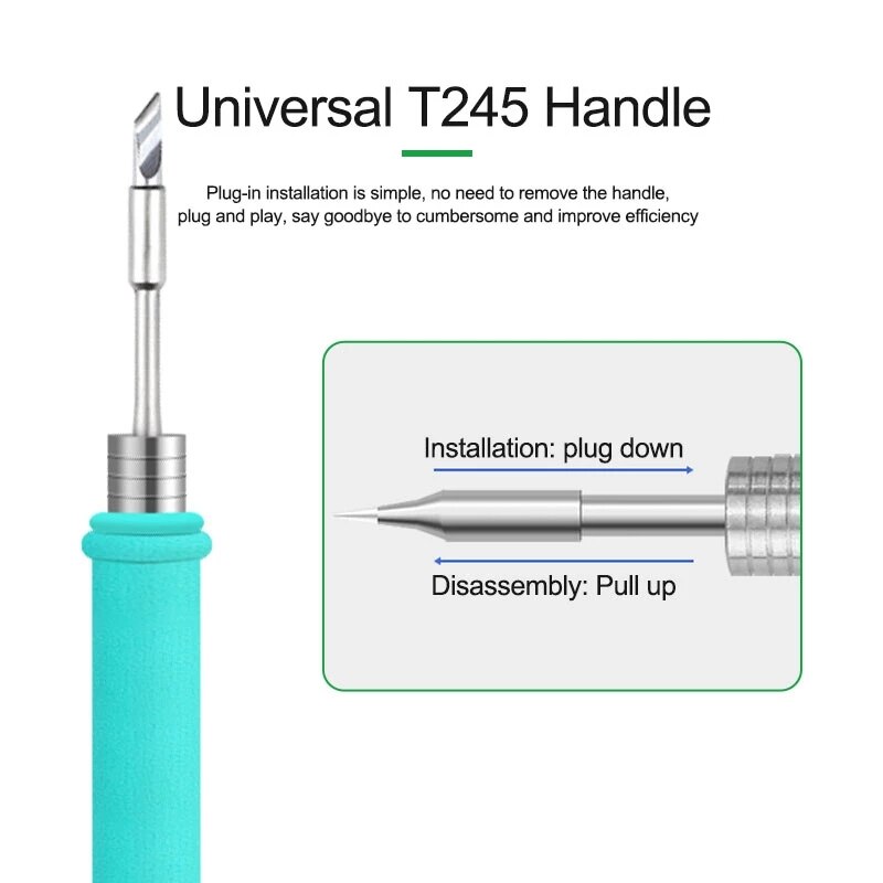 RELIFE RL-T245 Universal Soldering Iron Tips Lead Free Welding Nozzle Grip Compatible JBC Cartridges Soldering Station