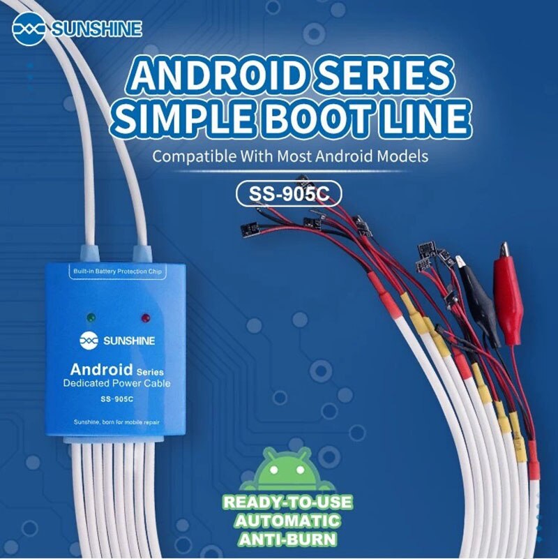 SS-905C Android One Button Boot Control Line For Huawei Xiaomi Samsung Meizu OnePlus OPPO Anti-Burn Test Cable Power Supply