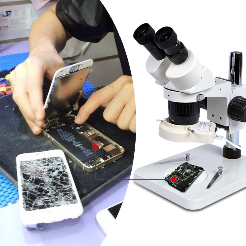 High quality 20X 40X adjustable ST-60B1 industrial binocular s eyepiece microscope 20/40 times two gears 7-45 times continu mobile phone circuit repair welding inspection zoom