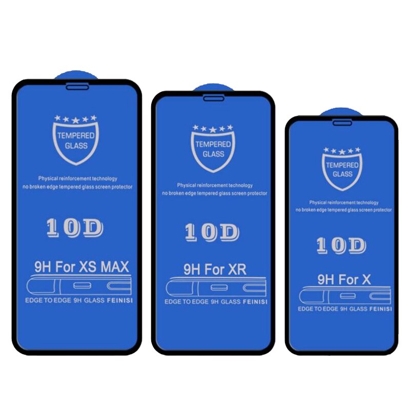 10D Tempered Glass Full Glue Cover Screen Protector Film Guard For iPhone 14 Pro Max 13 Mini 12 11 XS XR X 8 7 6 Plus SE