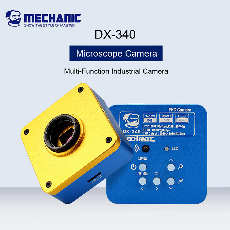 MECHANIC Microscope Camera DX-340 34 Million Pixel Industr Camera HDMI USB Simultaneous Output motherboard Chips Phone