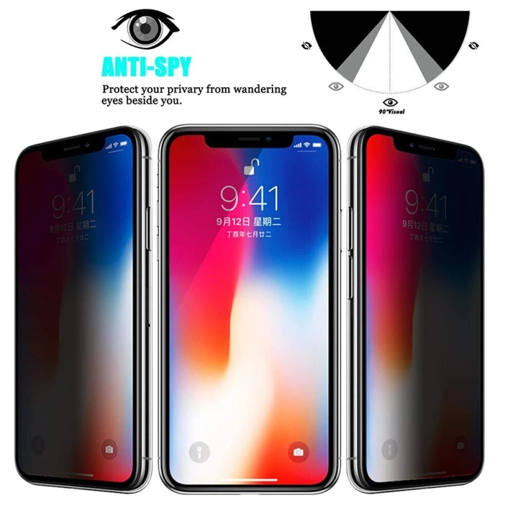 5PCS Full Privacy Tempered Glass for IPhone 13 12 6s 7 8 X XS Max  on IPhone 11 12 13pro Anti Spy Screen Protector Glass