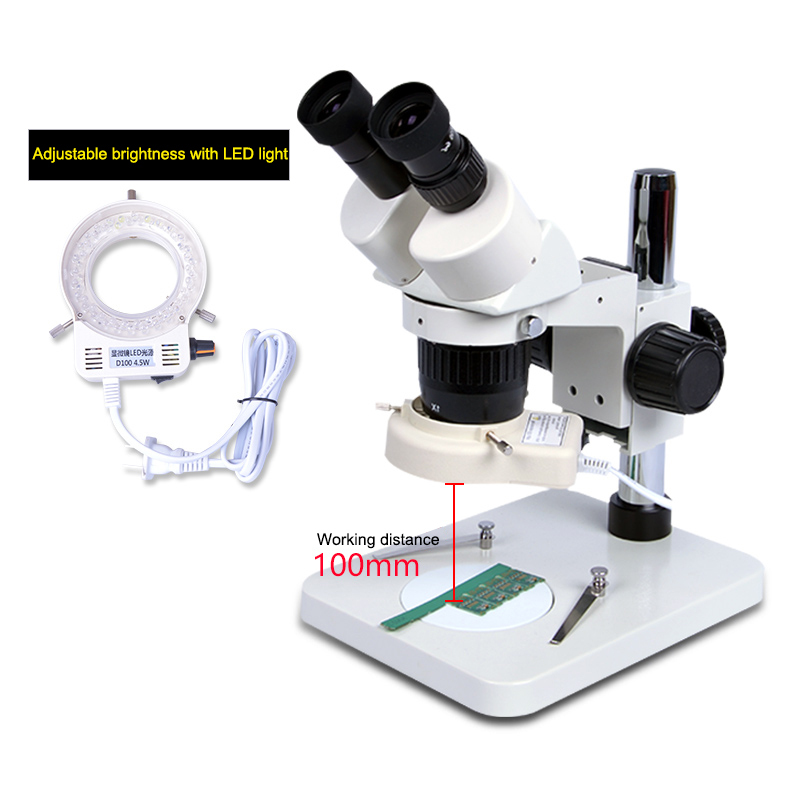 High quality 20X 40X adjustable ST-60B1 industrial binocular s eyepiece microscope 20/40 times two gears 7-45 times continu mobile phone circuit repair welding inspection zoom