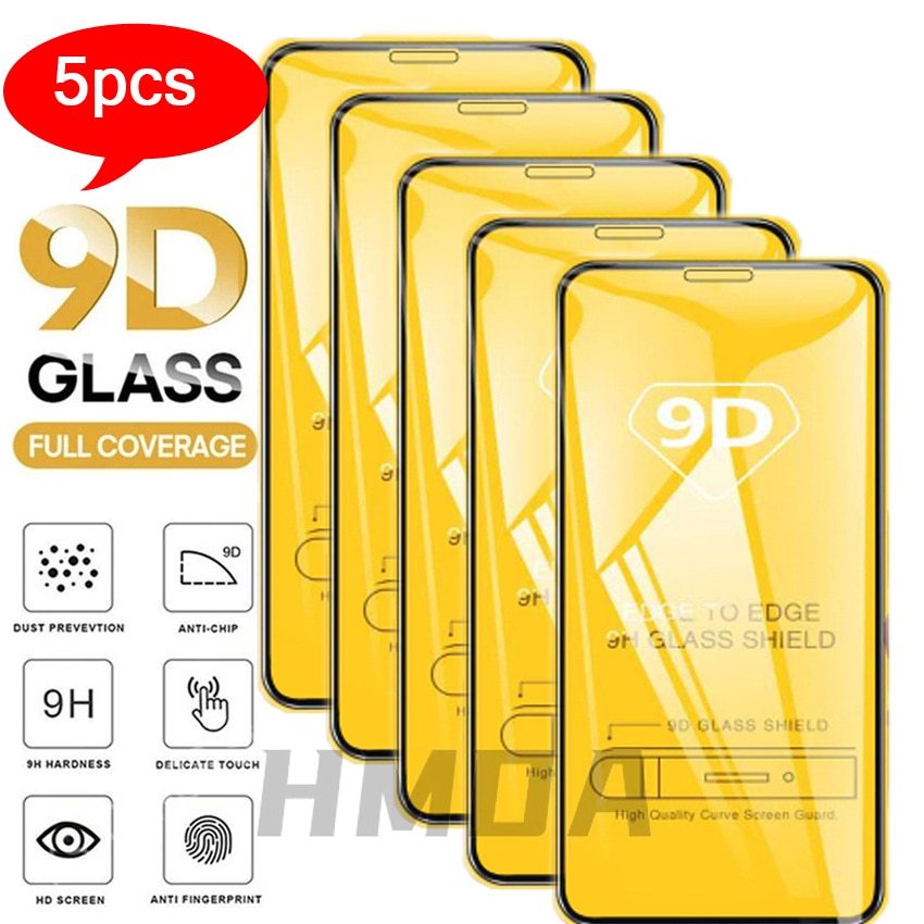 9D Screen Protector Full Cover Tempered Glass for IPhone 13 12 11 Pro Max Mini X XR XS Max 78 plus Multi-layer Reinforced