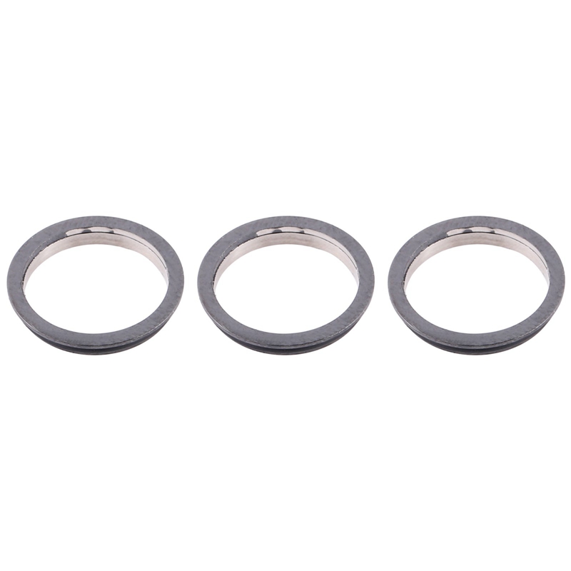 3 PCS Rear Camera Glass Lens Metal Protector Hoop Ring for iPhone 12 Pro(Graphite)