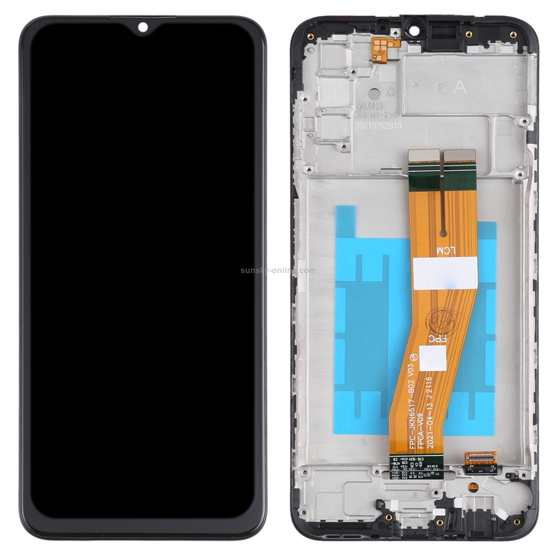 164mm Screen Replacement With Frame for Samsung Galaxy A03s A037 A037F Black Original