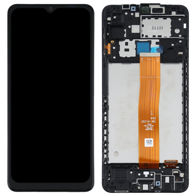 Screen Replacement With Frame for Samsung Galaxy A12/A12 Nacho/A12s A127 USA Version Black Original