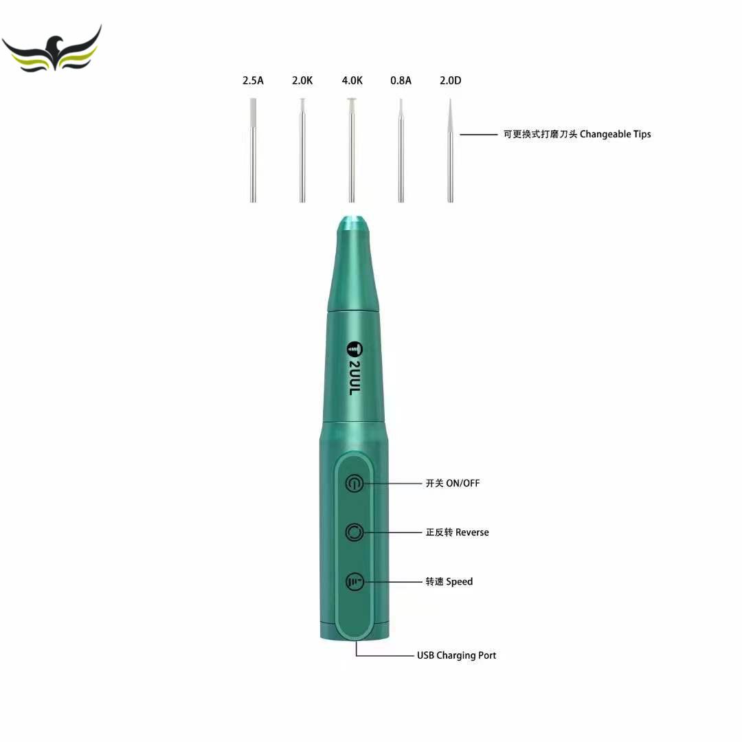 2uul Da81 Electric Polishing Pen Rechargeable With Various Grinding Heads Phone Repair Adjustable Forward And Reverse Rotation