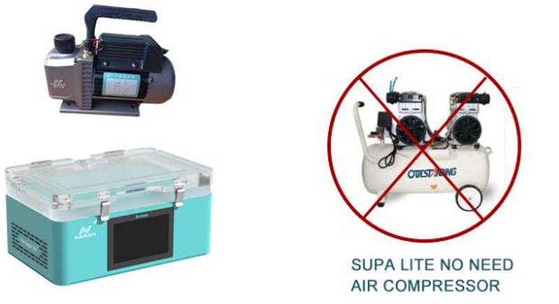 Nasan NA-SUPA LITE Mini LCD Laminate Machine For Flat Curved Screen LCD Repair Air Bag Lamination No Air Compressor Required