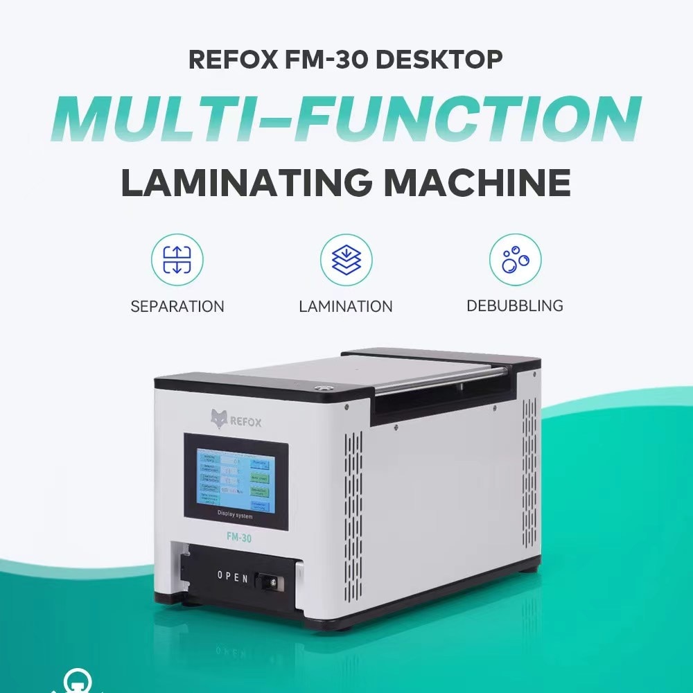 Refox FM-30 Mini 3in1 LCD Screen Separation/Lamination/Bubble Remover Machine Built-in Air Compressor and Vacuum Pump