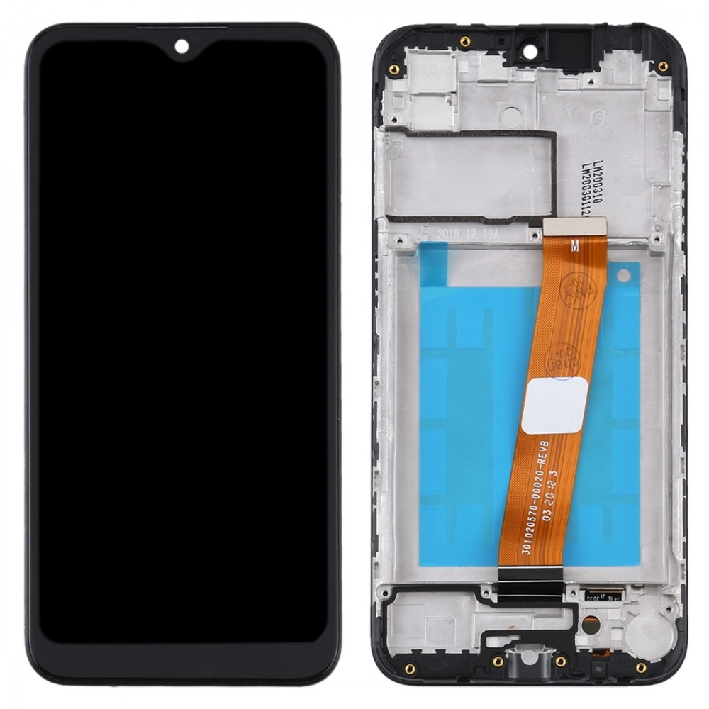 Screen Replacement With Frame for Samsung Galaxy A01 A015F  Wide Flex Black Original