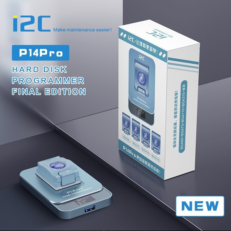 I2C P14 PRO Nand Programmer For iPad iPhone X 14PM HDD Purple Screen Mode DFU Read Write Data Unbind Wifi Bluetooth SN Number