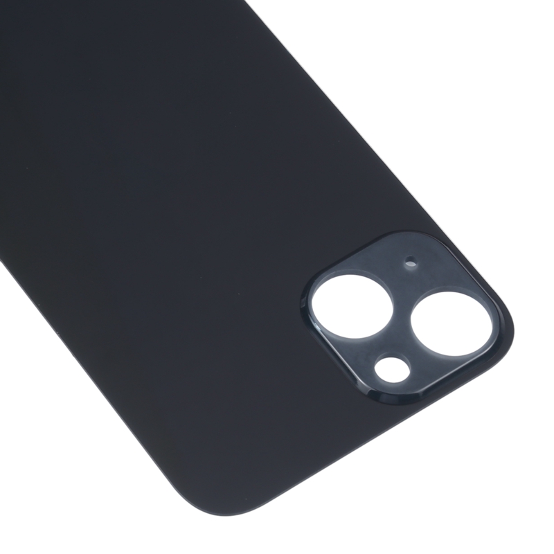 Big Camera Hole Glass Back Battery Cover For iPhone 14 Black HQ