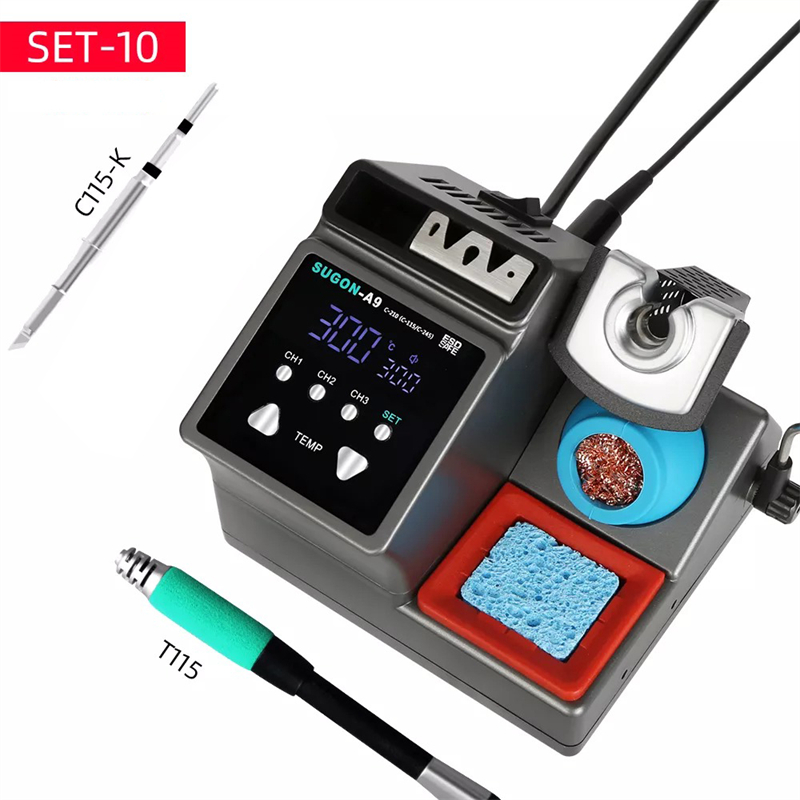 SUGON-A9 Soldering Station Compatible JBC Soldering Iron Tips C210/C245/C115 Handle Lead-free Electronic Welding Rework Station