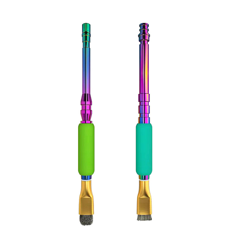 MIJING 2PCS/LOT IC Pad Cleaning Tool Steel / Sideburns Brus Colorful  Handle Dust Removal of Solder Residue