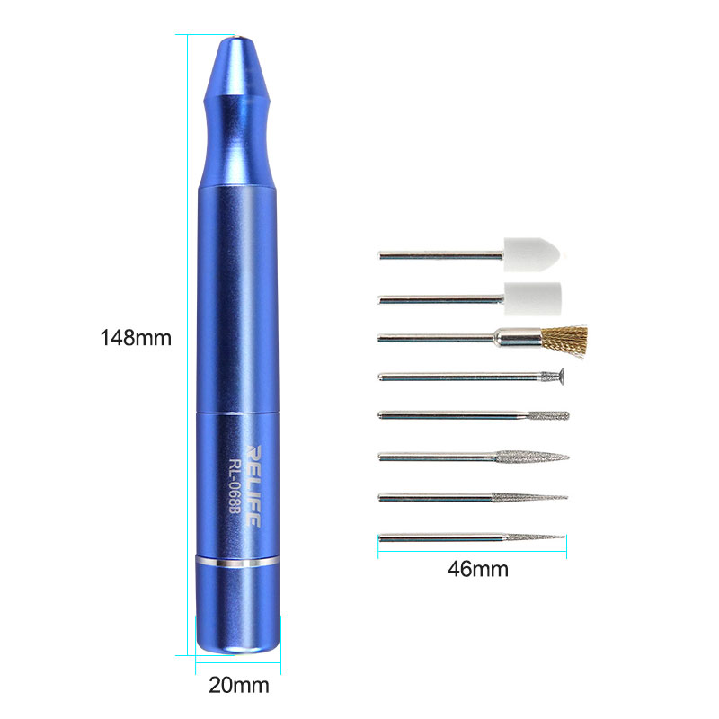 RELIFE RL068B Wireless Charging Smart Rechargeable Sanding Pen Tool  for Lattice Cutting IC Grinding Motherboard Polished Repair