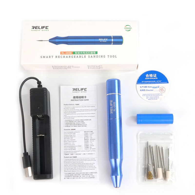 RELIFE RL068B Wireless Charging Smart Rechargeable Sanding Pen Tool  for Lattice Cutting IC Grinding Motherboard Polished Repair