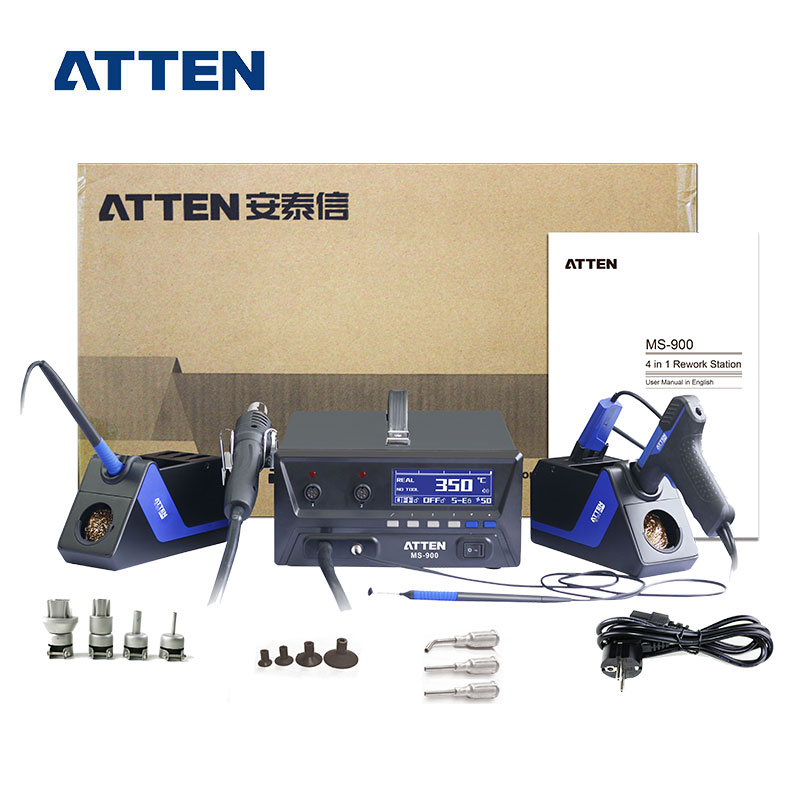 ATTEN MS-900 hot air gun electric soldering station tin sucker electric tweezers four in one maintenance system