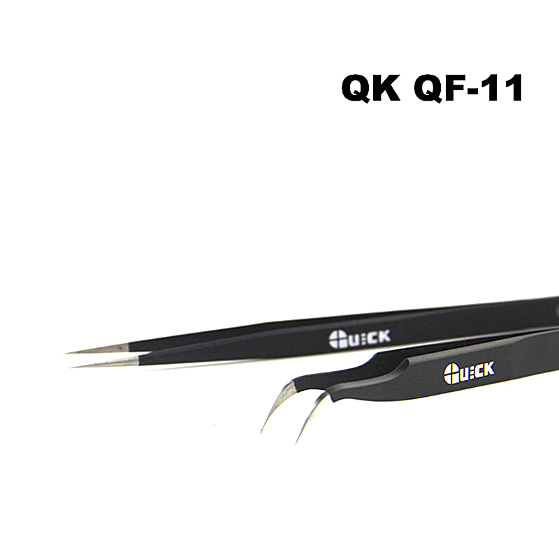 Quick QK QF-11 QF-15 straight curved tweezers practical ESD anti-static  stainless steel tweezers