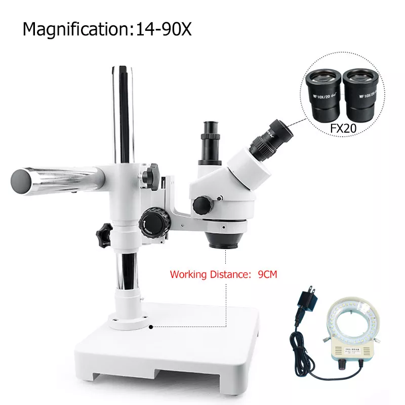 3.5X-180X Continuous Zoom Single Arm Trinocular Stereo Microscope Trinocular Microscope Magnification 45 90 180X
