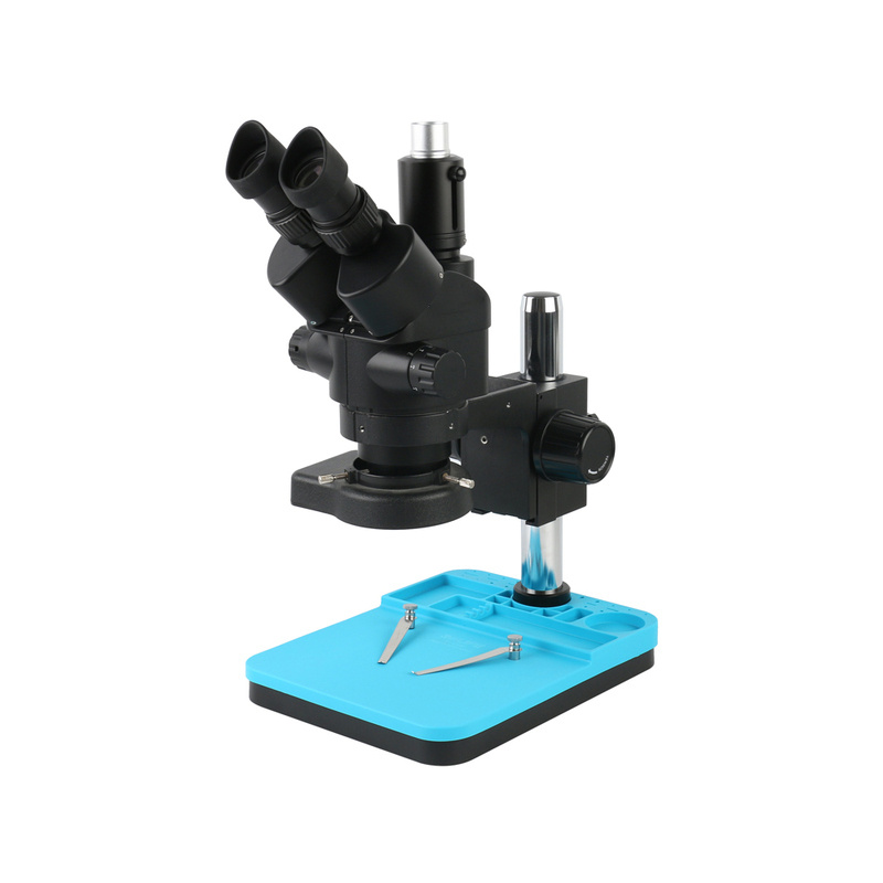 3.5X 7X 45X 90X Industrial Lab Simul-Focal Stereo Microscope Trinocular Microscope Set with 144 LED light