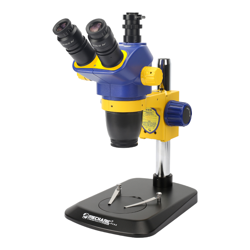 Mechanic MC67T-B6 Industrial Trinocular stereo microscope continuous double zoom 3.35X-270X 1/2 CTV 0.67X-4.5X wide angle eyepiece focus knob 2020 new