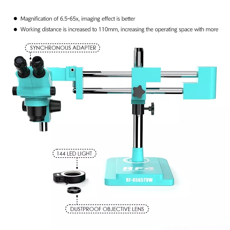 RF4 RF7050TVW RF6565TVW RF7050TV Operating Fluorescent Mobile Phone Repair Trinocular Microscope