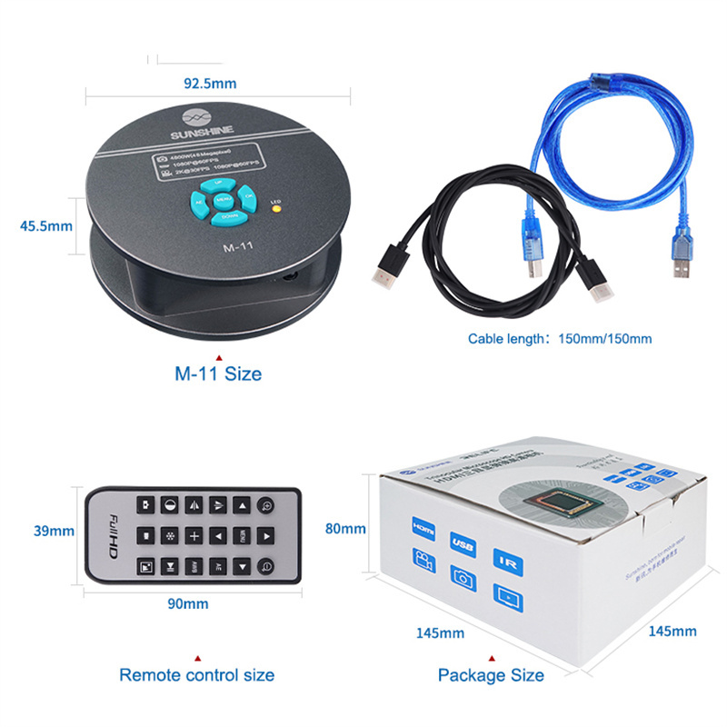 Relife M-11 HDMI 4800W HD Camera to connect with trinocular microscope  for phone CPU PCB repair