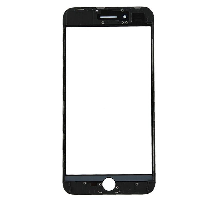 for iPhone 8 Plus Front Screen Outer Glass Lens with Front LCD Screen Bezel Frame(Black)