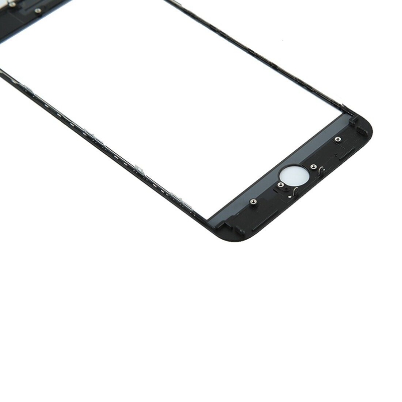 for iPhone 8 Plus Front Screen Outer Glass Lens with Front LCD Screen Bezel Frame(Black)