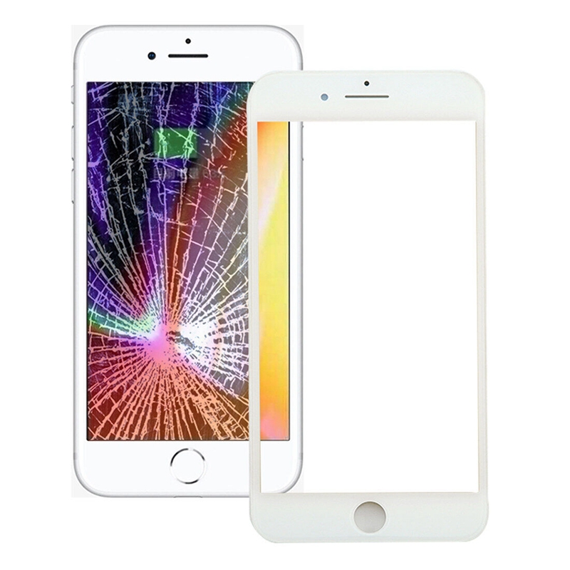 Front Screen Outer Glass Lens with Front LCD Screen Bezel Frame for iPhone 8(White)