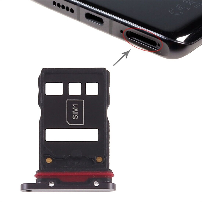 SIM Card Tray + NM Card Tray for Huawei P30 Pro(Black)