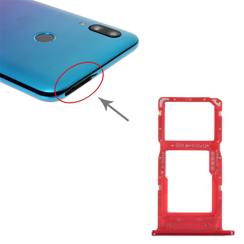 SIM Card Tray + SIM Card Tray / Micro SD Card Tray for Huawei P Smart (2019) (Red)