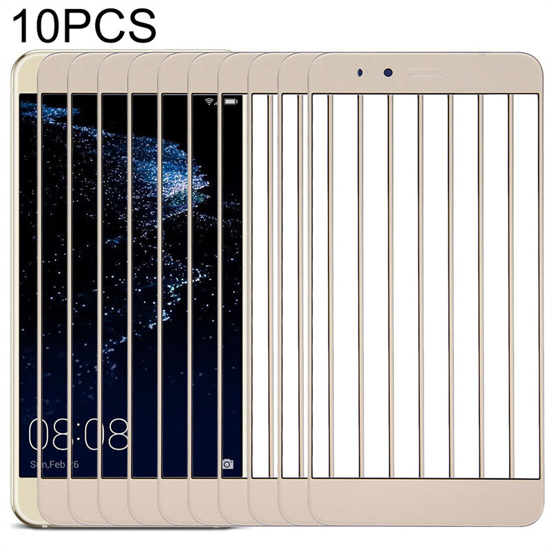 For Huawei P10 lite 10PCS Front Screen Outer Glass Lens (Gold)