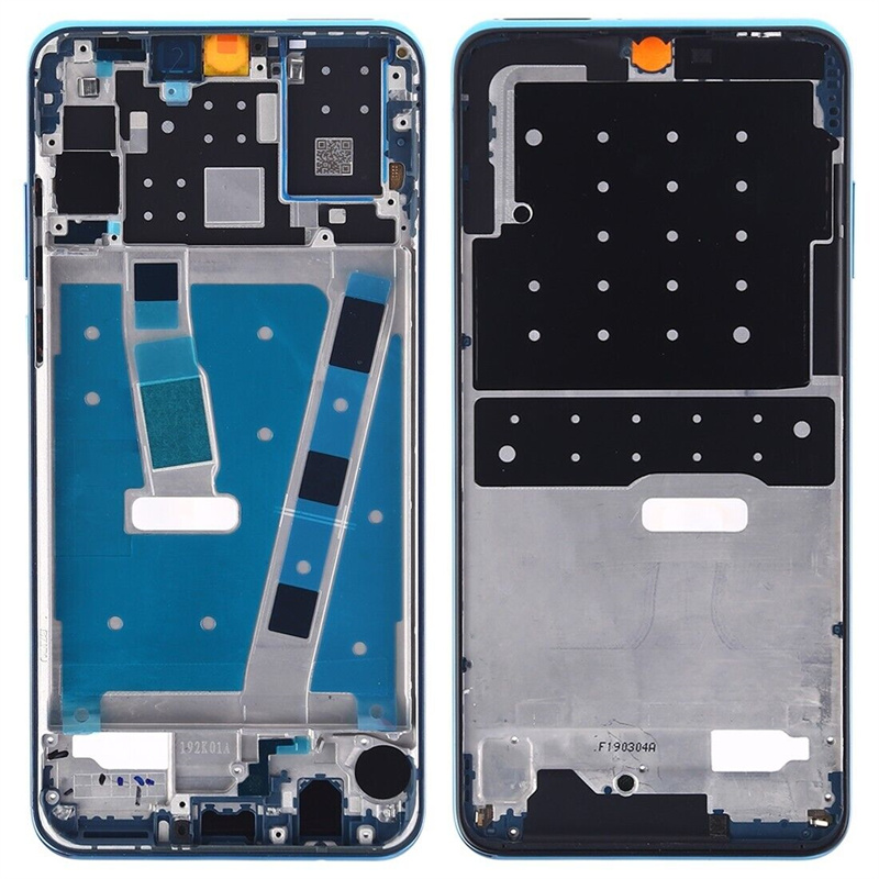Front Housing LCD Frame Bezel Plate with Side Keys for Huawei P30 Lite(Blue)