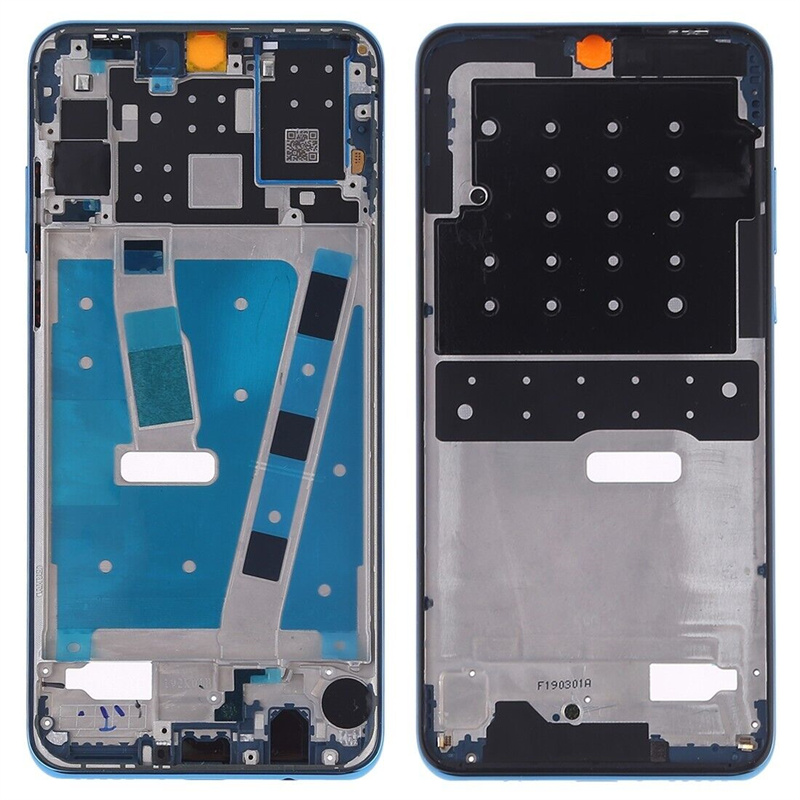 Front Housing LCD Frame Bezel Plate with Side Keys for Huawei P30 Lite (24MP)(Blue)