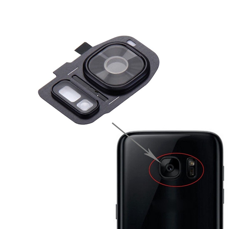 For Galaxy S7 / G930 10pcs Rear Camera Lens Cover + Flashlight Bracker (Black)