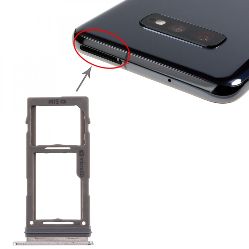 For Galaxy S10+ / S10 / S10e SIM Card Tray + SIM Card Tray / Micro SD Card Tray (White)