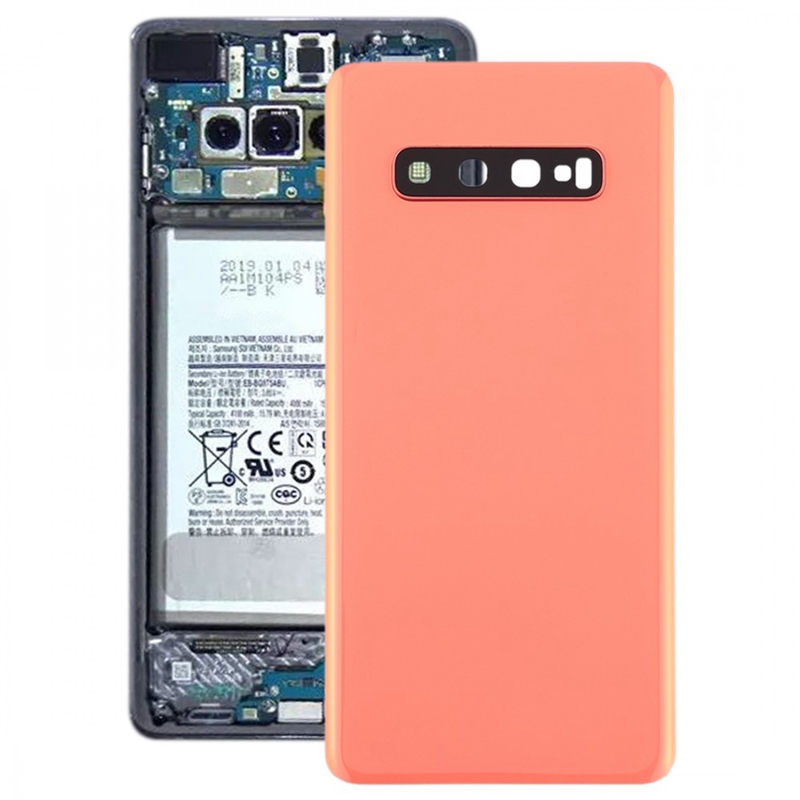 For Galaxy S10+ Battery Back Cover with Camera Lens (Pink)