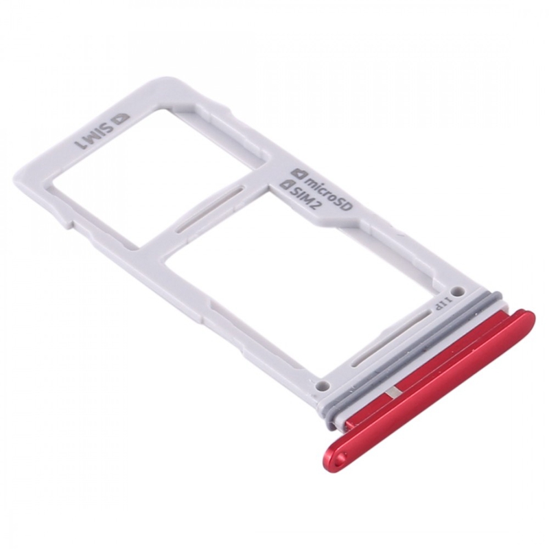 For Samsung Galaxy S10+ / S10 / S10e SIM Card Tray + Micro SD Card Tray (Red)