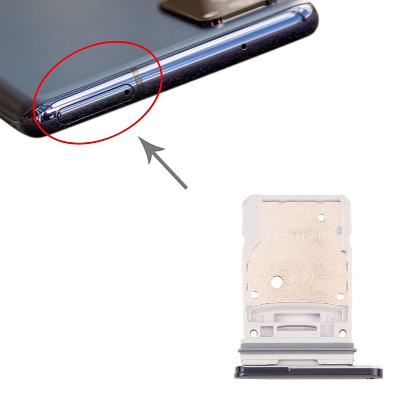 For Samsung Galaxy S20 FE 5G SM-G781B SIM Card Tray + Micro SD Card Tray (Black)