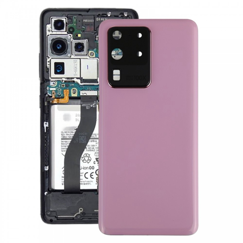 For Samsung Galaxy S20 Ultra Battery Back Cover with Camera Lens Cover (Pink)