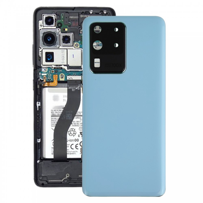 For Samsung Galaxy S20 Ultra Battery Back Cover with Camera Lens Cover (Blue)