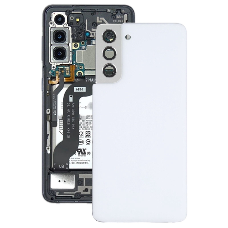 For Samsung Galaxy S21 5G Battery Back Cover with Camera Lens Cover (White)